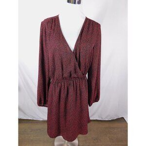 Gap Dress Womens Medium Black Polka Dot Wrap V-Neck Long Sleeve Casual Workwear